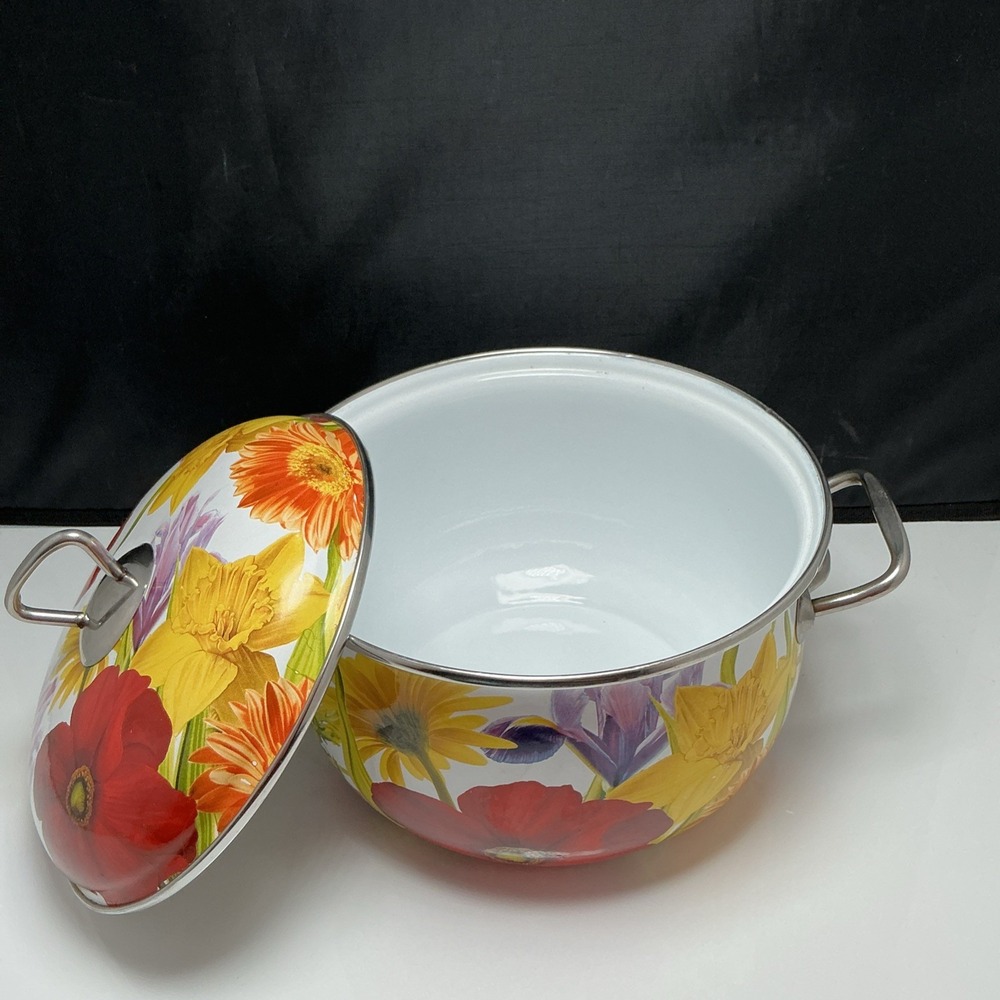 Pioneer Woman Dutch Oven Stock Pot Floral Garden Enamel On Steel 4 Qt